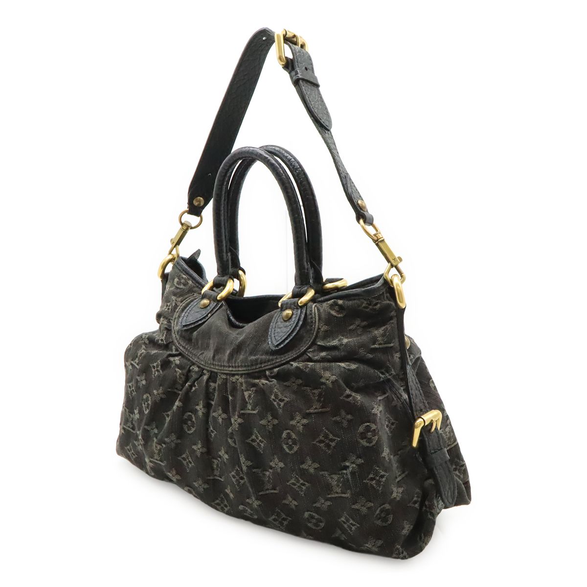 Louis Vuitton Monogram Denim Neokabi Tote 2-Way Shoulder Bag Noir Black — view 2