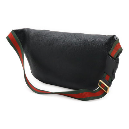 Gucci Print Sherry Line Belt Bag Waist Pouch Leather Pink Green Red Gold — view 2