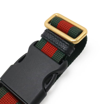Gucci Print Sherry Line Belt Bag Waist Pouch Leather Pink Green Red Gold — view 5