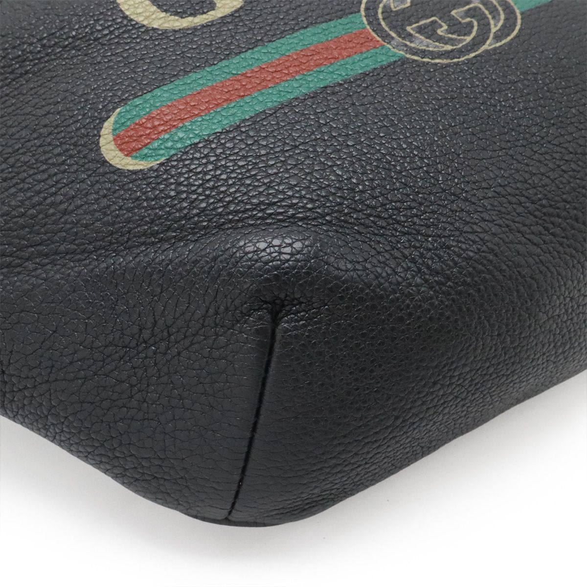 Gucci Print Sherry Line Belt Bag Waist Pouch Leather Pink Green Red Gold — view 3