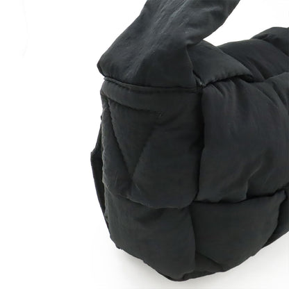 Bottega Veneta Maxi Intrecciato Padded Tech Cassette Shoulder Bag Nylon Black — view 4