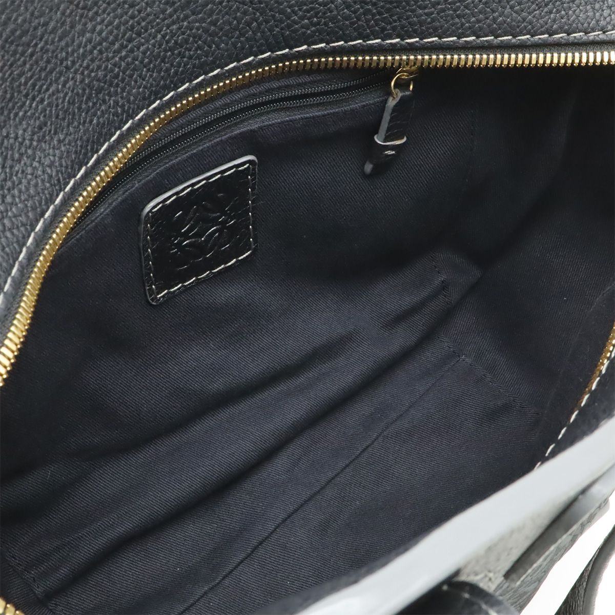 Loewe New Line Tote Shoulder Bag Nylon Canvas Dark Gray Gold — view 6