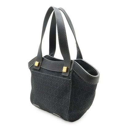 Loewe New Line Tote Shoulder Bag Nylon Canvas Dark Gray Gold — view 2