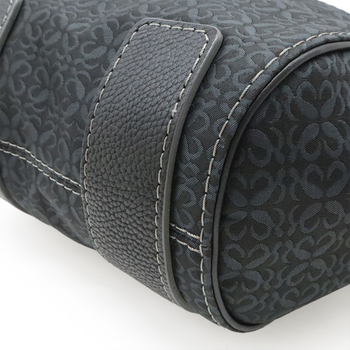 Loewe New Line Tote Shoulder Bag Nylon Canvas Dark Gray Gold — view 3
