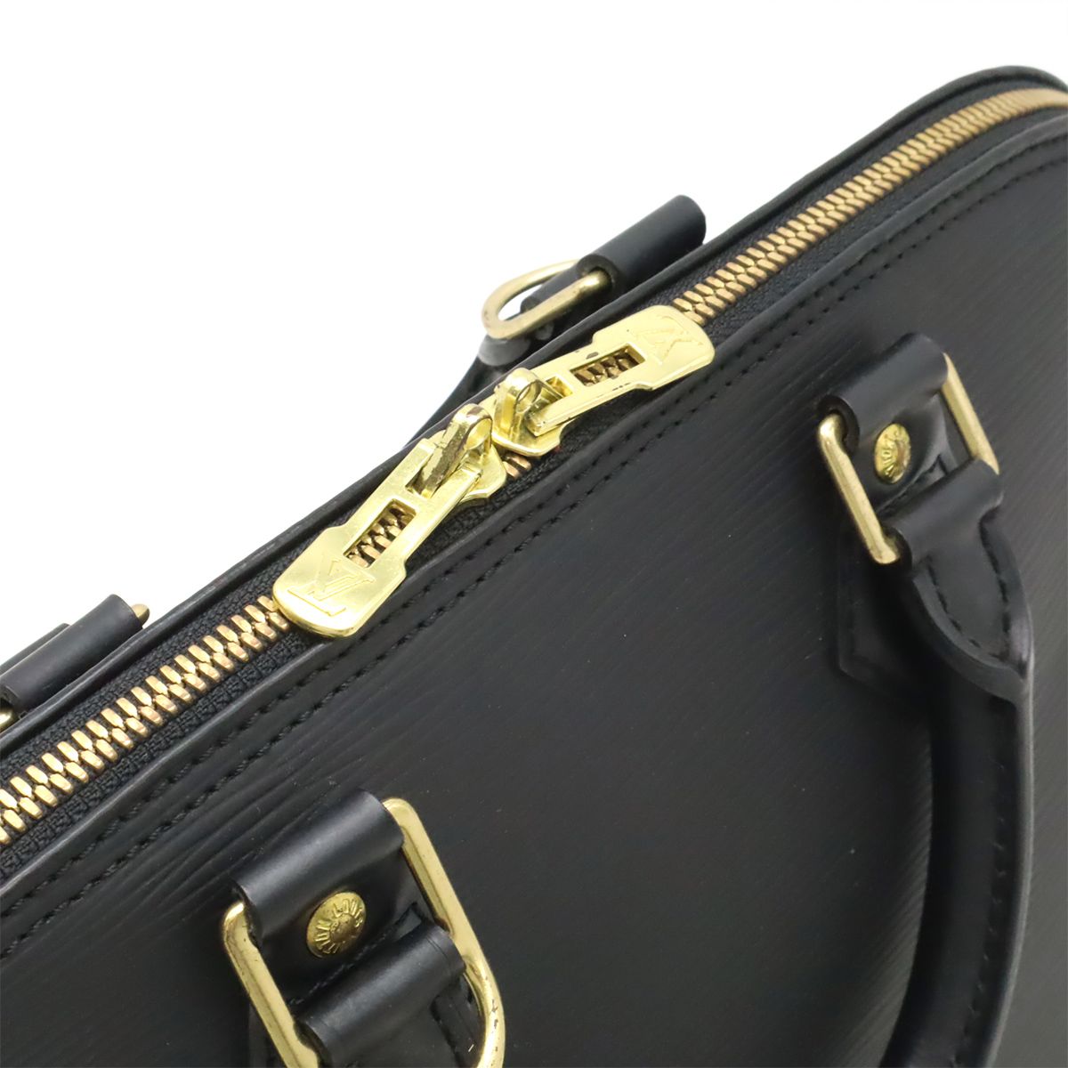 Louis Vuitton Epi Alma Handbag Leather Noir Black Gold — view 5