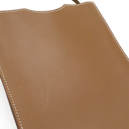 Hermes Onimetou Shoulder Bag Pochette Crossbody Leather Brown — view 8