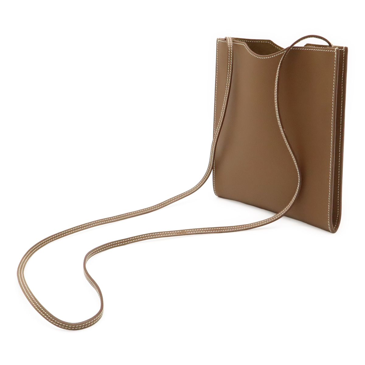 Hermes Onimetou Shoulder Bag Pochette Crossbody Leather Brown — view 2