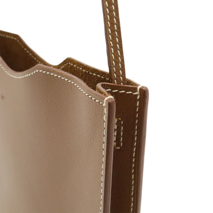 Hermes Onimetou Shoulder Bag Pochette Crossbody Leather Brown — view 4
