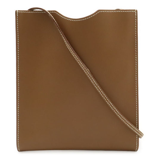 Hermes Onimetou Shoulder Bag Pochette Crossbody Leather Brown
