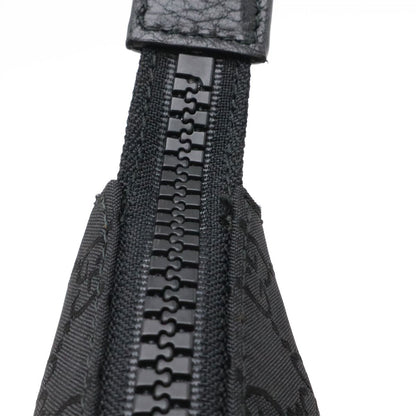 Gucci GG Nylon Shoulder Bag Crossbody Leather Black Gray Silver — view 5