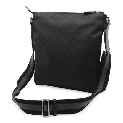 Gucci GG Nylon Shoulder Bag Crossbody Leather Black Gray Silver — view 2