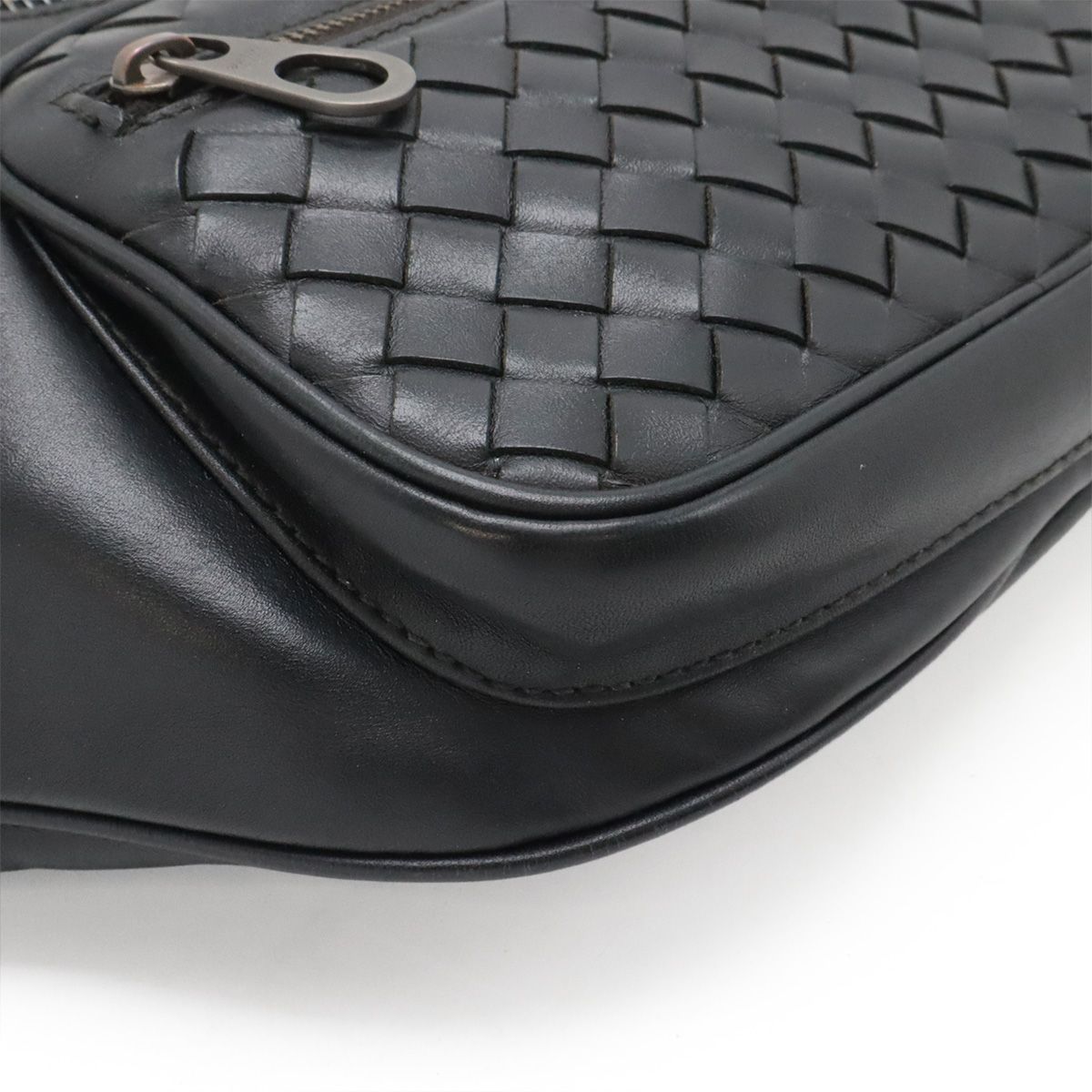 Bottega Veneta Intrecciato Belt Bag Waist Pouch Hip Leather Black — view 3