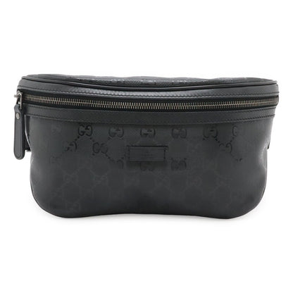 Gucci GG Supreme Belt Bag Waist Pouch Hip Leather Black