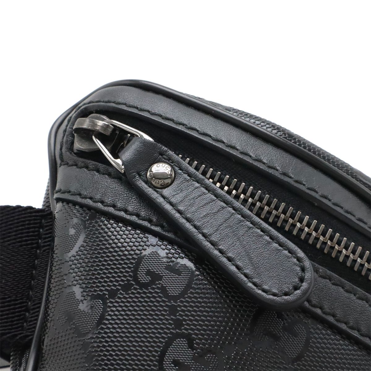 Gucci GG Supreme Belt Bag Waist Pouch Hip Leather Black — view 4