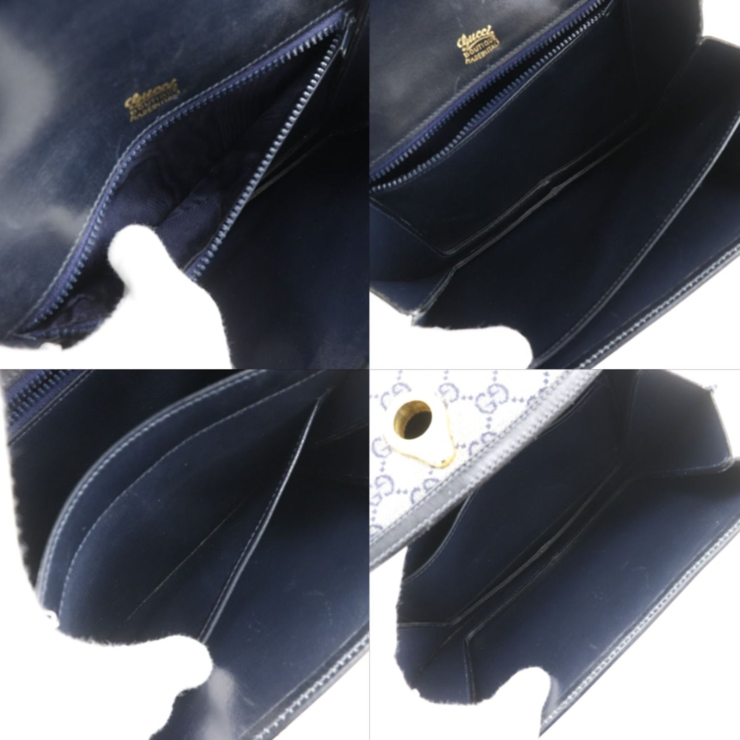 Gucci Vintage GG Canvas Navy Shoulder — view 6