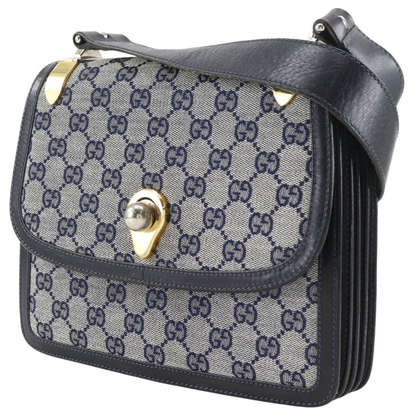 Gucci Vintage GG Canvas Navy Shoulder — view 2