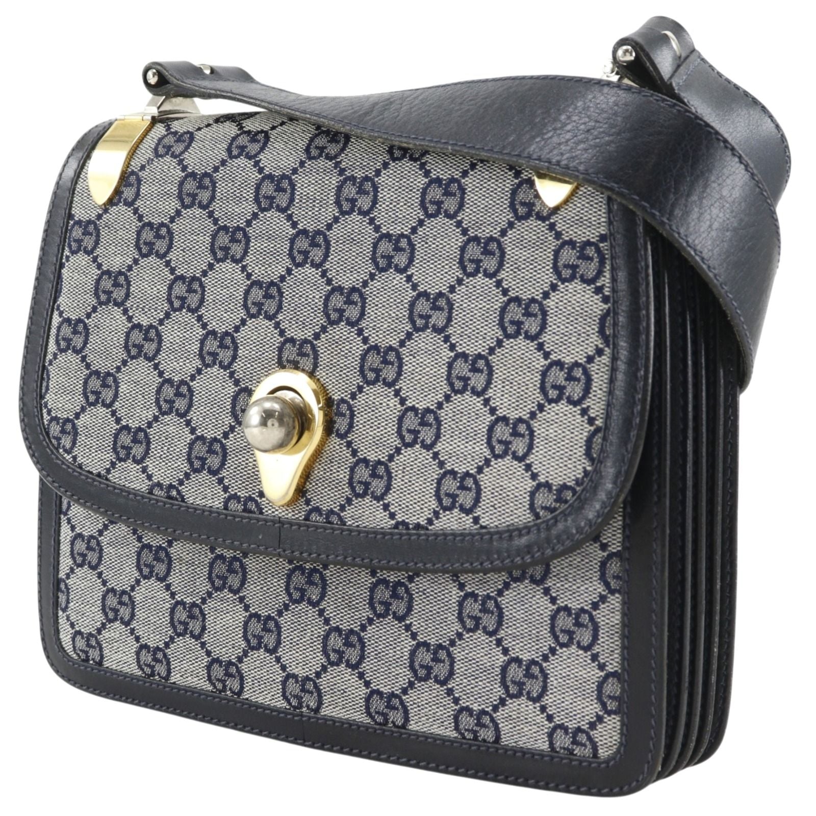 Gucci Vintage GG Canvas Navy Shoulder — view 2