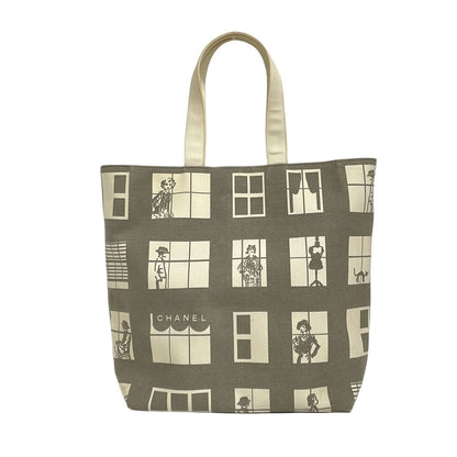 Chanel Tote Window Line Gray Ivory
