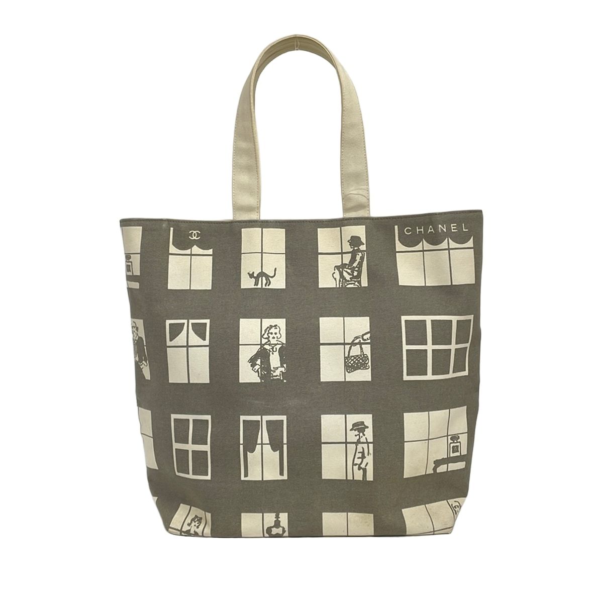 Chanel Tote Window Line Gray Ivory — view 3