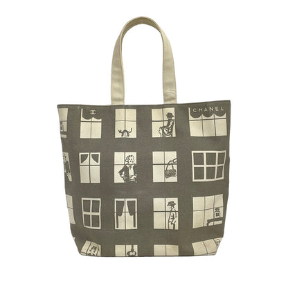 Chanel Tote Window Line Gray Ivory — view 3