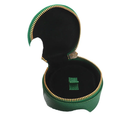 Chanel CC Logo Case Box Pouch Caviar Leather Green Vintage — view 4