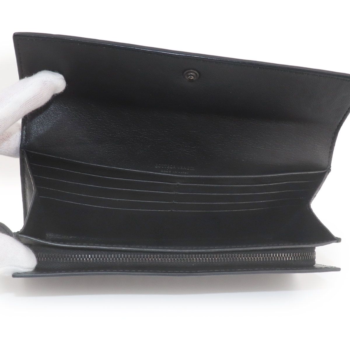 Bottega Veneta Intrecciato Bifold Wallet Leather Black — view 6