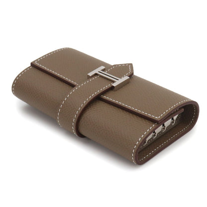 Hermes Bearn Key Case Quadruple Strand Epsom Etoupe Silver Key Holder — view 5