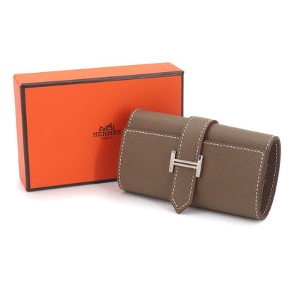 Hermes Bearn Key Case Quadruple Strand Epsom Etoupe Silver Key Holder — view 2