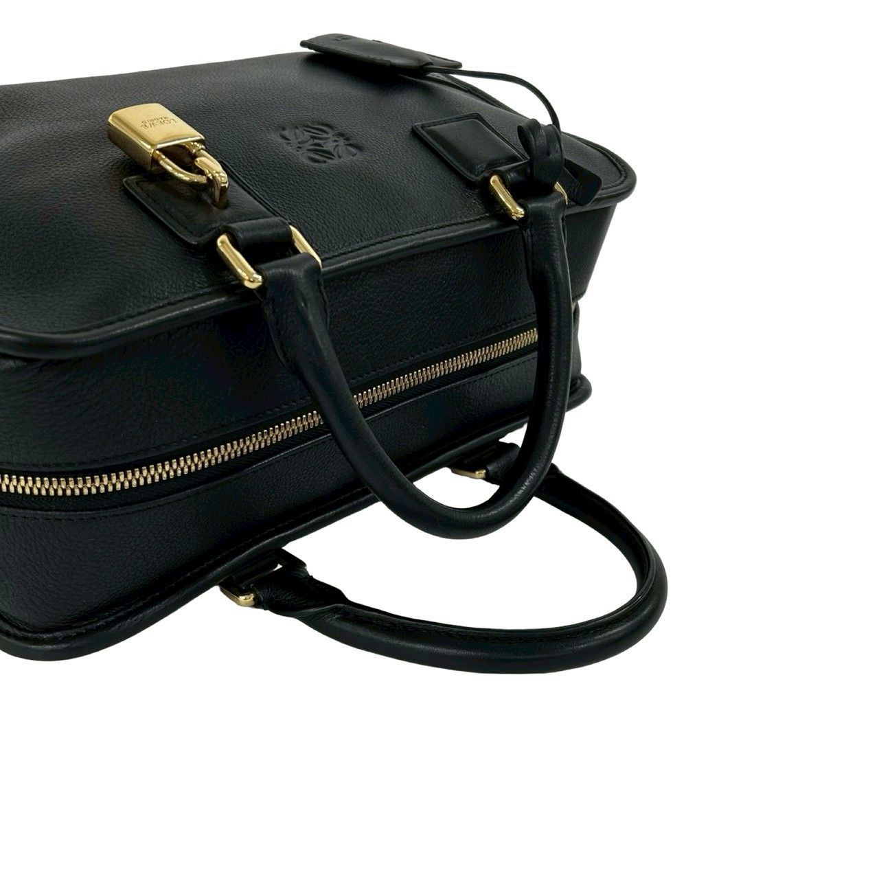 Loewe Amazona 28 Anagram Logo Leather Mini Boston Bag Black — view 4