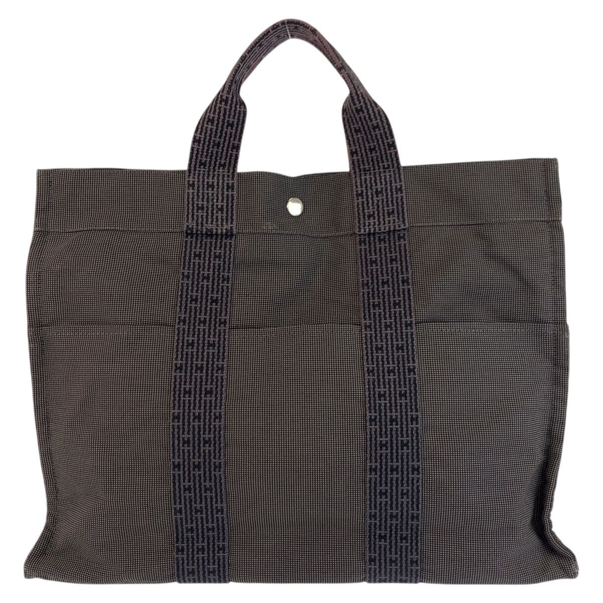 Hermes Her Line Gray Silver Polyamide Polyester Tote — view 2