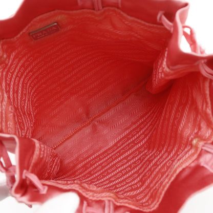 Prada Drawstring Satin Pink Handbag — view 7