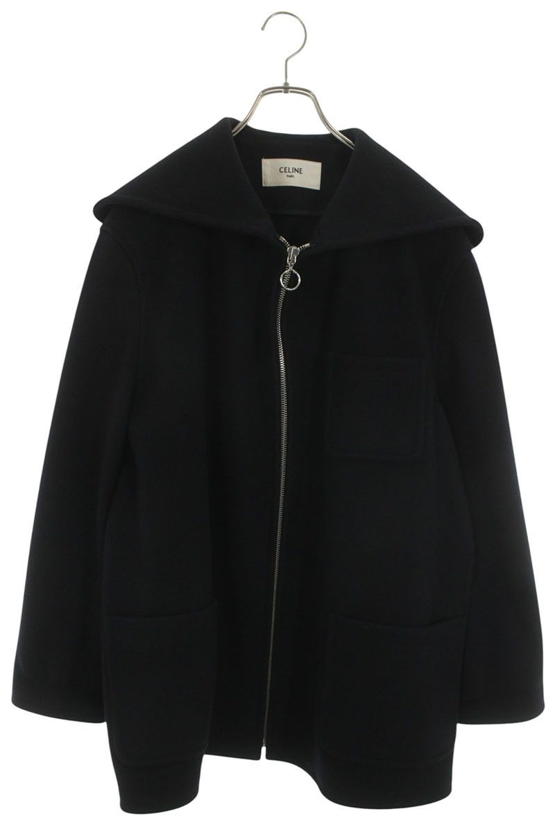 Celine Open Color Zip Cashmere Coat 48