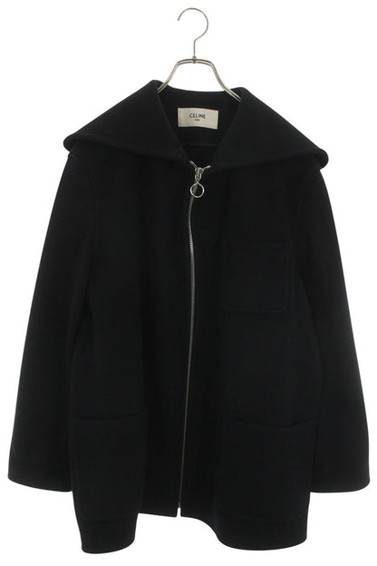 Celine Open Color Zip Cashmere Coat 48