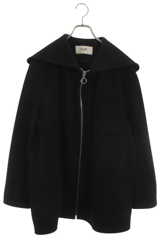 Celine Open Color Zip Cashmere Coat 48