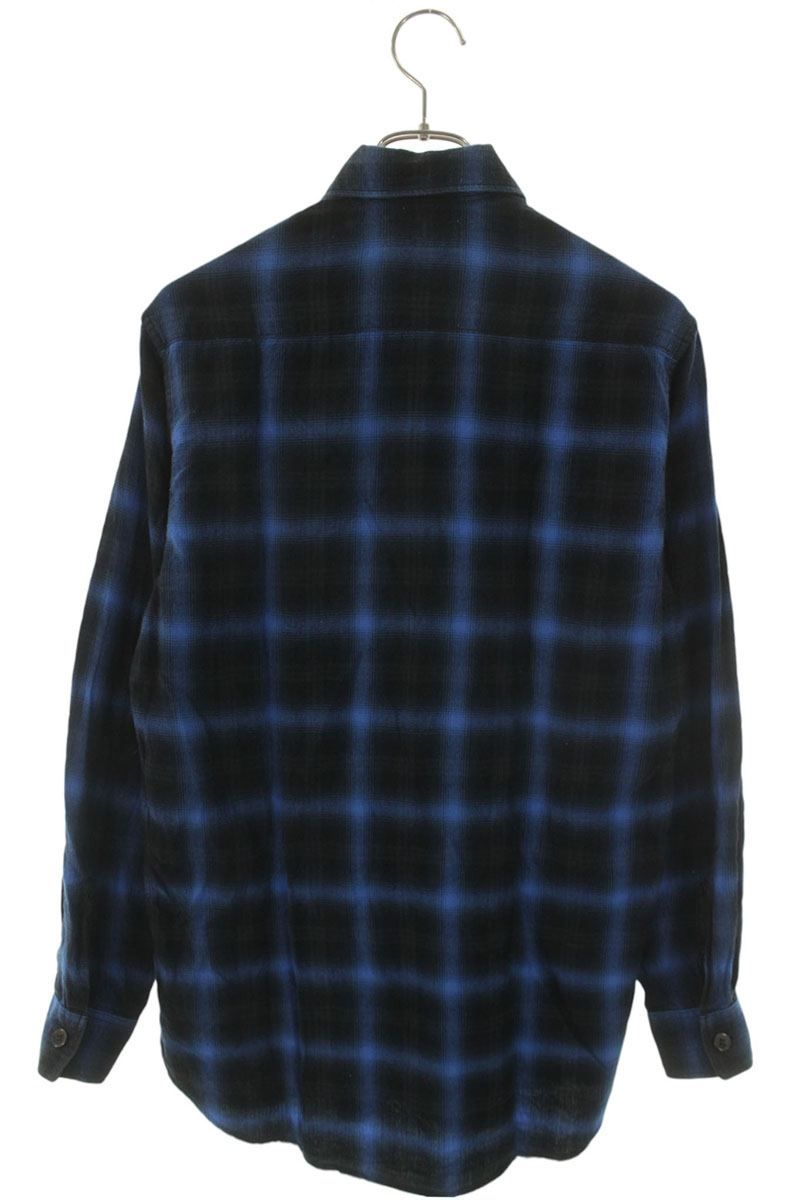 Saint Laurent Paris Ombre Check Long Sleeve Shirt — view 2