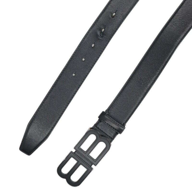 Balenciaga BB Logo Buckle Leather Belt 85 — view 3
