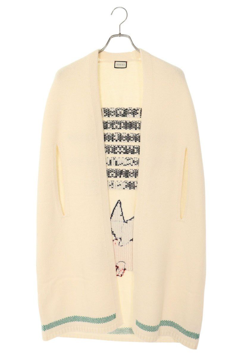 Gucci Line Gupig Embroidery Sleeveless Knit Cardigan