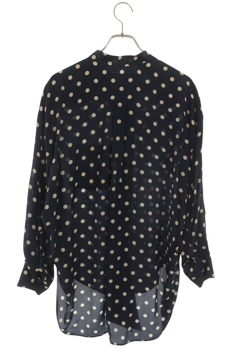 Balenciaga Silk Dot Bow Color Long Sleeve Shirt 34 — view 2
