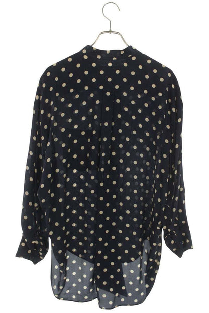 Balenciaga Silk Dot Bow Color Long Sleeve Shirt 34 — view 2