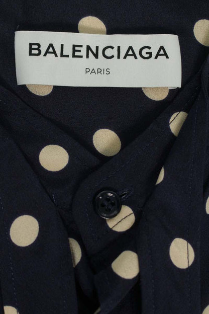 Balenciaga Silk Dot Bow Color Long Sleeve Shirt 34 — view 3