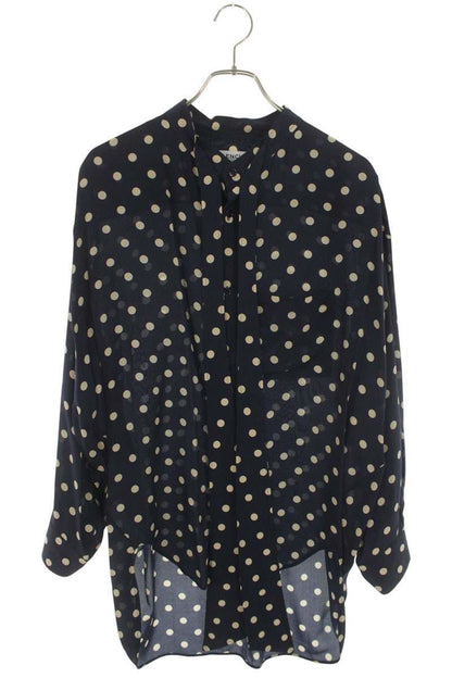 Balenciaga Silk Dot Bow Color Long Sleeve Shirt 34