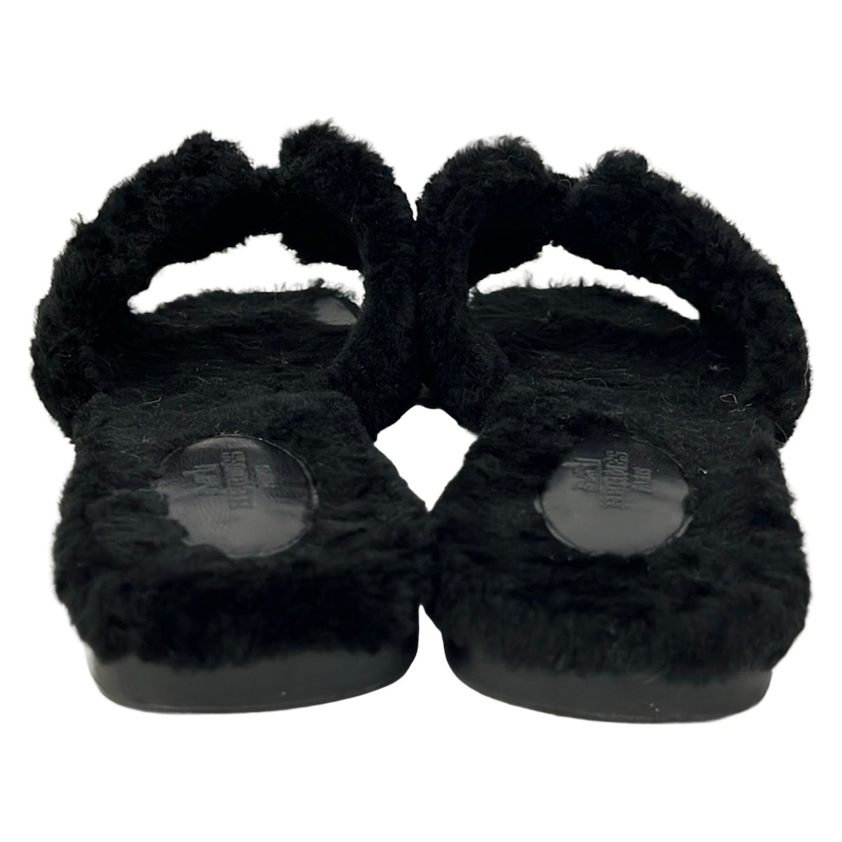Hermes Sandals 36 Oran Black Shearling — view 3