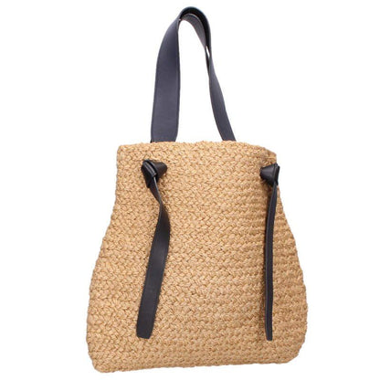 Celine Leather Strap Raffia Tote — view 2