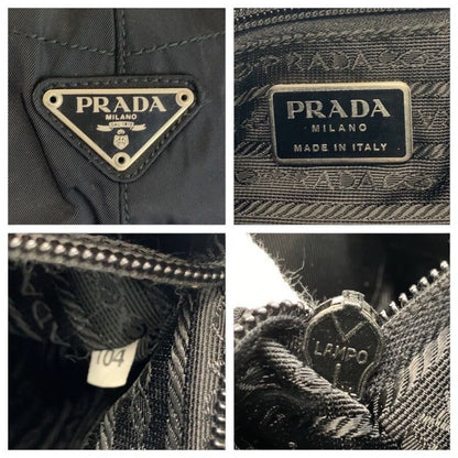Prada Tessuto Black Nylon Plastic Shoulder Bag — view 3