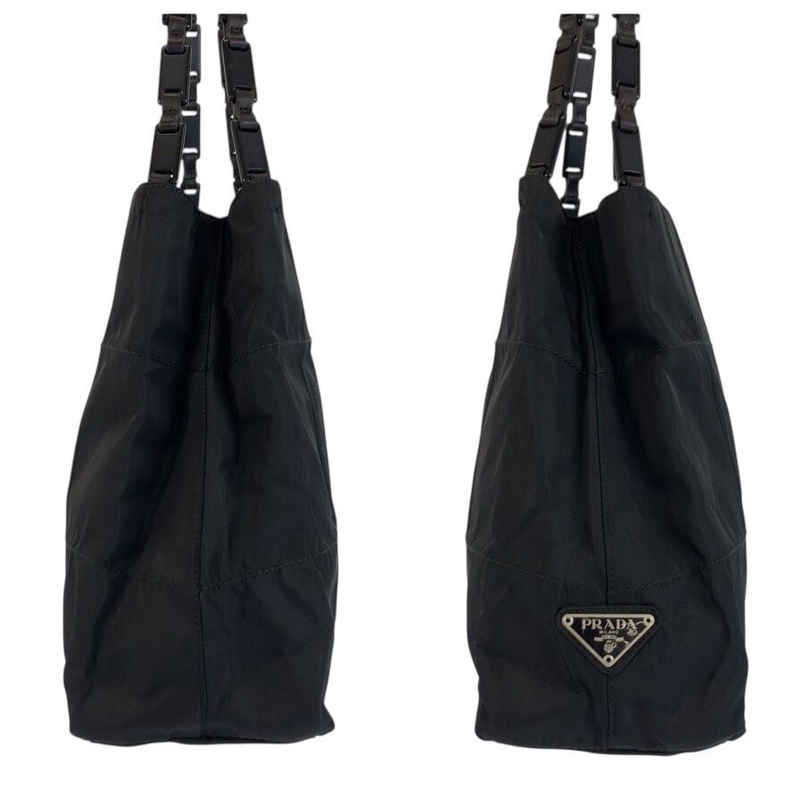 Prada Tessuto Black Nylon Plastic Shoulder Bag — view 7