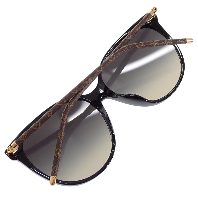 Louis Vuitton LV Fast Round Sunglasses Eyewear Monogram Acetate Black Gold — view 9