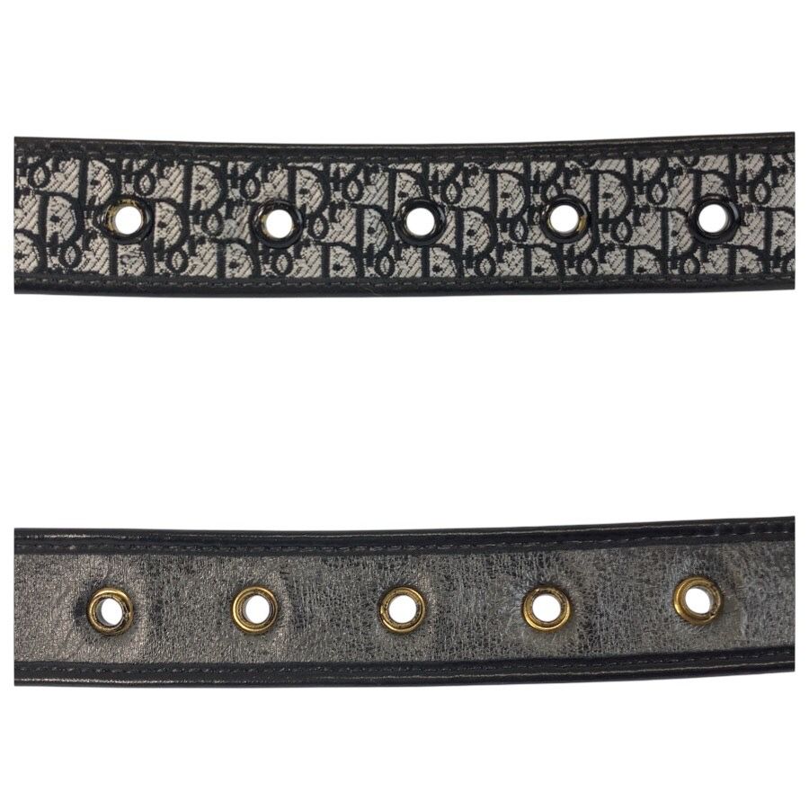 Dior Vintage Oblique 70 cm Black Gold Canvas Belt — view 5