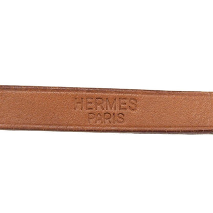 Hermes Hapi 1 Long Leather Brown Silver Bracelet — view 6