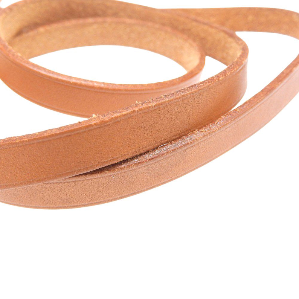 Hermes Hapi 1 Long Leather Brown Silver Bracelet — view 4