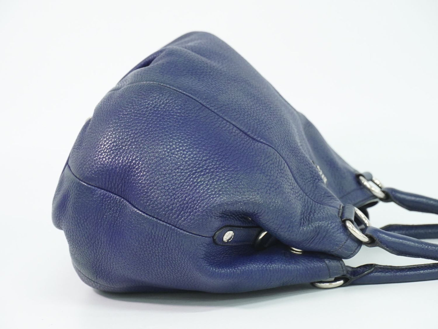 Prada Leather Tote Navy — view 4